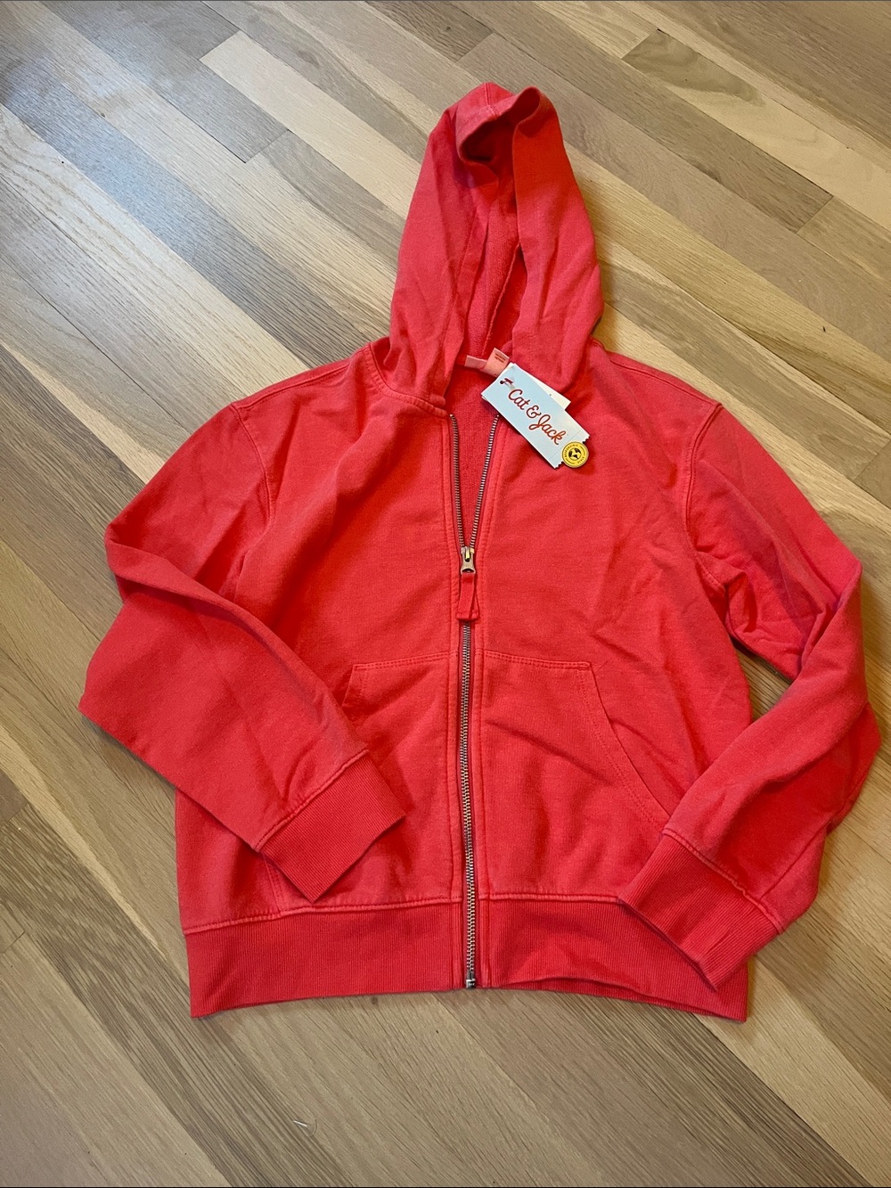 Cat & Jack Red Zip Hoodie with Front Pockets